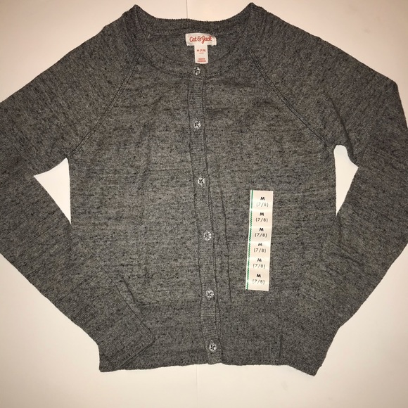 Cat & Jack Other - Cat&Jack girls LS button down gray sweater